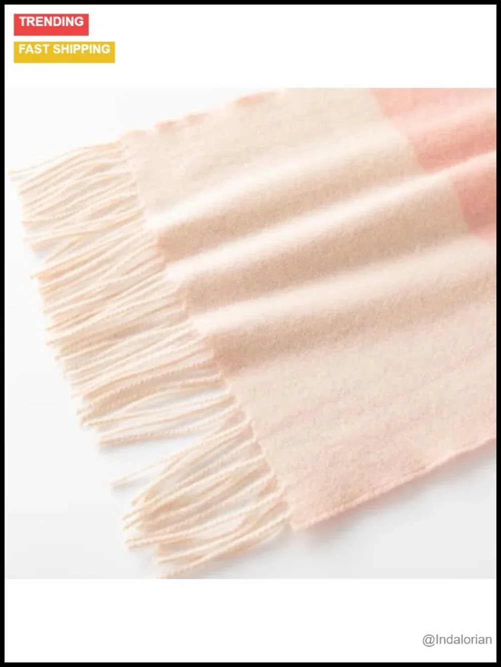 100% Cashmere Winter Scarf, Thickened Reversible Unisex Wrap, 2-Ply Yarn,